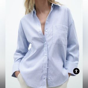 zara oxford striped button up